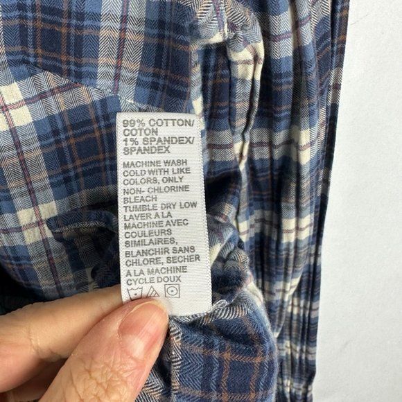Standard James Perse Womens Plaid Button Down Tomboy Shirt Size 0 Blue White - Picture 5 of 6